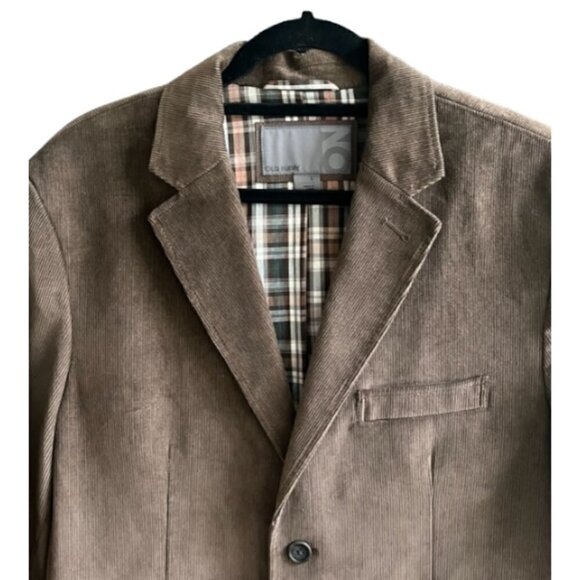 Old Navy Men's Corduroy Blazer Sport Coat Sz L Faded Dark Brown Plaid Lined NWOT - Picture 3 of 13